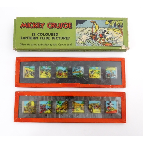 1215A - A quantity of 20thC magic lantern slides, to include Walt Disney's Snow White & the Seven Dwarfs, Mi... 