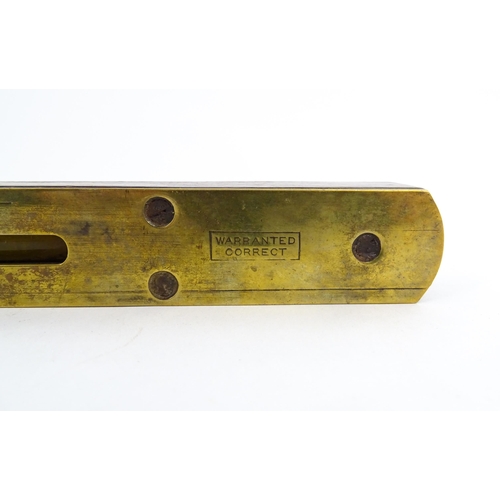 1219 - Militaria : A 20thC W. Marples & Sons spirit level with broad arrow mark. Together with another, a m... 