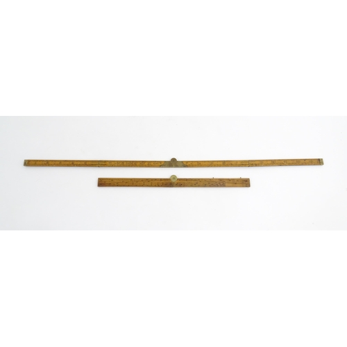 1219 - Militaria : A 20thC W. Marples & Sons spirit level with broad arrow mark. Together with another, a m... 