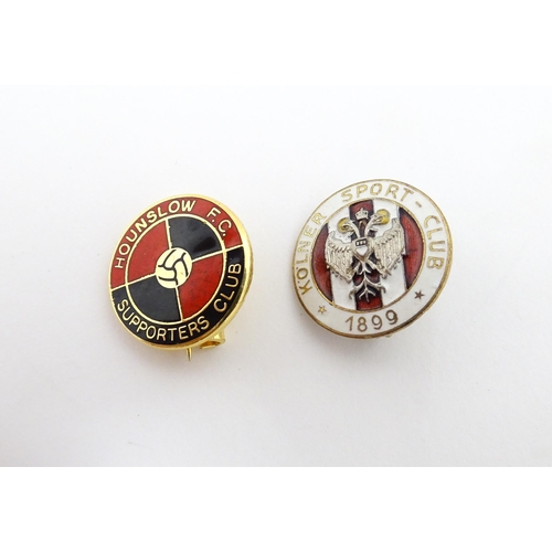 1245 - Football Interest: A quantity of assorted football pins, badges, etc to include a Bohemian Football ... 