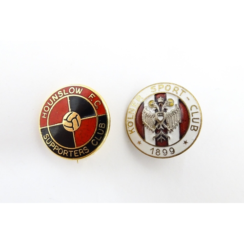 1245 - Football Interest: A quantity of assorted football pins, badges, etc to include a Bohemian Football ... 