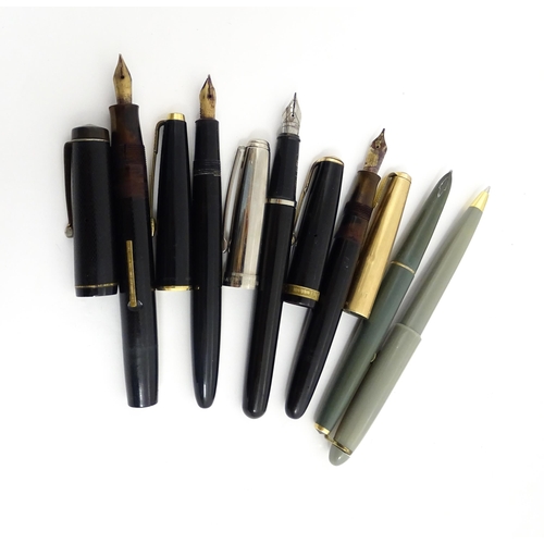 1275 - A quantity of mid 20th fountain pens, comprising two boxed Waterman's Ideal pens, a boxed Conway Ste... 