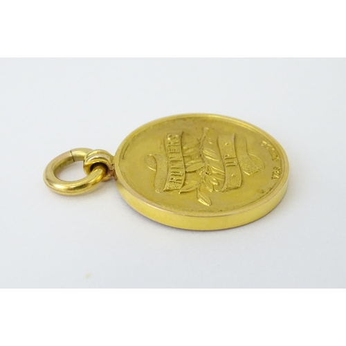 726 - Football Interest : A cased 9ct gold medal / fob for The Football Association Amateur Cup Runner's U... 