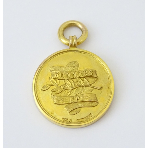 726 - Football Interest : A cased 9ct gold medal / fob for The Football Association Amateur Cup Runner's U... 