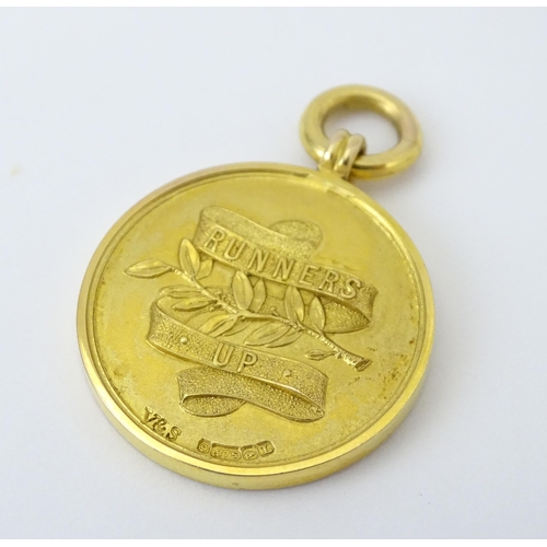 726 - Football Interest : A cased 9ct gold medal / fob for The Football Association Amateur Cup Runner's U... 