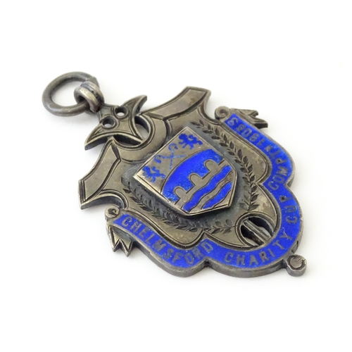 738 - Football Interest : A silver medal / fob with enamel decoration for Chelmsford Charity Cup Comptn (C... 