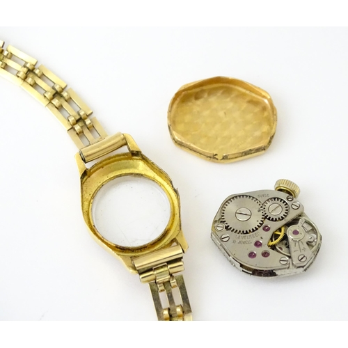 748 - Two 18ct gold cased ladies manual wind wristwatches by MuDu. Largest dial approx. 1/2