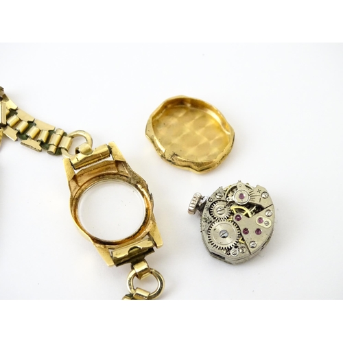 748 - Two 18ct gold cased ladies manual wind wristwatches by MuDu. Largest dial approx. 1/2