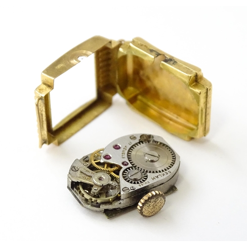 757 - A quantity of gold cased wristwatches and case. Together with 9ct gold, gilt metal and silver gilt w... 