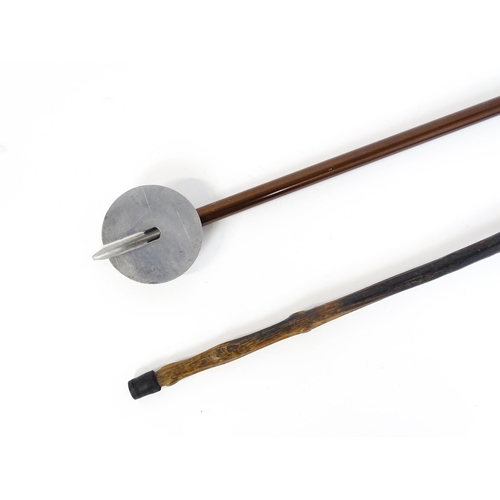 1294 - A late 19thC blackthorn walking stick / cane. Together with The Featherwate shooting stick. Largest ... 