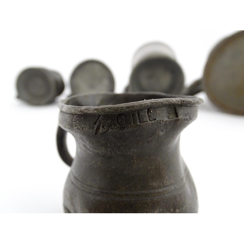 1316 - A quantity of 19thC pewter to include tankards, etc. Makers to include George Farmiloe & Sons, etc. ... 