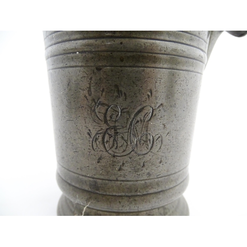 1316 - A quantity of 19thC pewter to include tankards, etc. Makers to include George Farmiloe & Sons, etc. ... 