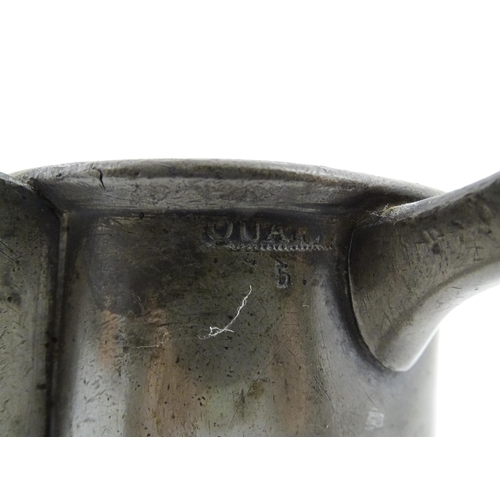 1316 - A quantity of 19thC pewter to include tankards, etc. Makers to include George Farmiloe & Sons, etc. ... 