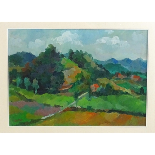 1760 - Claudio Spattini (1922-2010), Italian School, Oil on canvas, A study of a mountain landscape. Signed... 