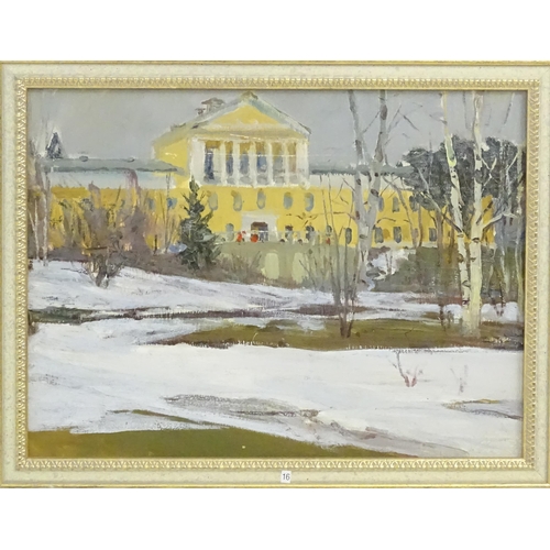 1766 - Nikolai Nikolaevich Baskakov (1918-1993), Russian School, Oil on card, Zelenogorsk in Winter. Ascrib... 