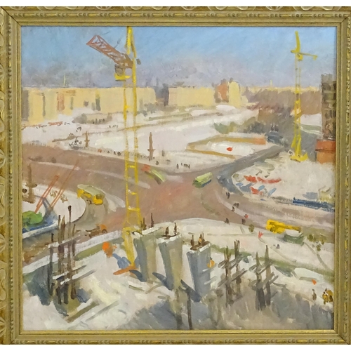 1770 - Leonid Petrovich Baikov (1918-1994), Russian School, Oil on card, Building Development in Leningrad.... 