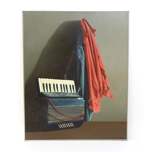 1784 - Michele Taricco (1927-2022), Italian School, Oil on canvas, Fisarmonica / Accordion, A study of an a... 