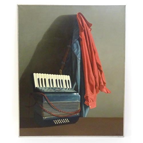 1784 - Michele Taricco (1927-2022), Italian School, Oil on canvas, Fisarmonica / Accordion, A study of an a... 