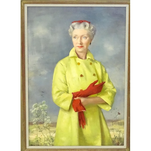 1785 - Anthony Devas (1911-1958), British School, Oil on canvas, A portrait of a lady wearing a yellow coat... 