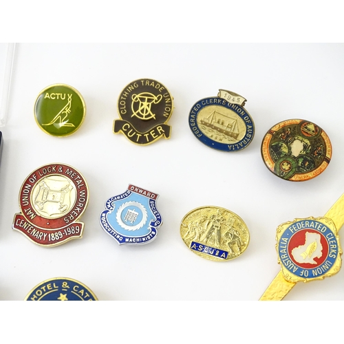 769 - Trade Union Interest: a quantity of assorted badges, pins, etc. to include National Society of Brush... 