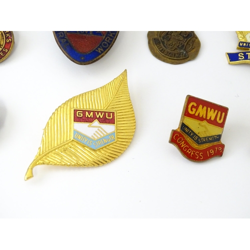 770 - Trade Union Interest: a quantity of assorted badges, pins, etc. to include National Union of Gold Si... 