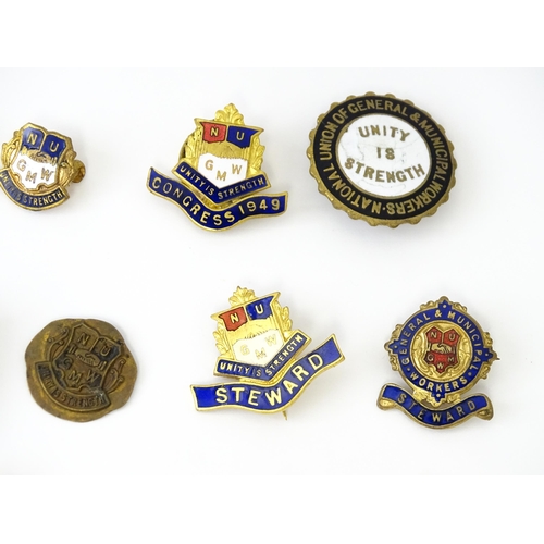 770 - Trade Union Interest: a quantity of assorted badges, pins, etc. to include National Union of Gold Si... 