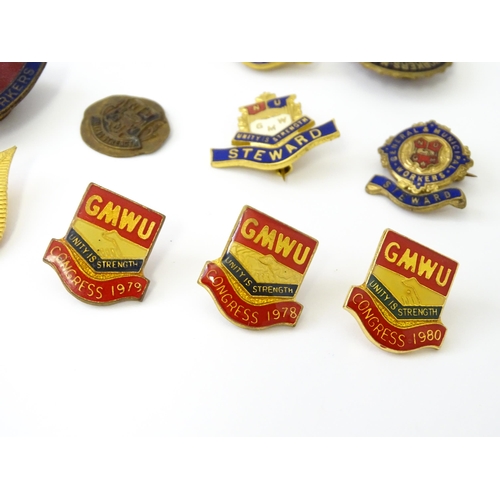 770 - Trade Union Interest: a quantity of assorted badges, pins, etc. to include National Union of Gold Si... 