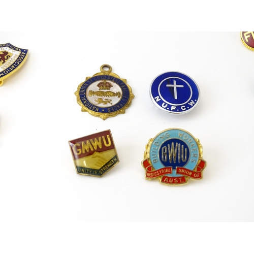 771 - Trade Union Interest: a quantity of assorted badges, pins, etc. to include National Union of Musical... 