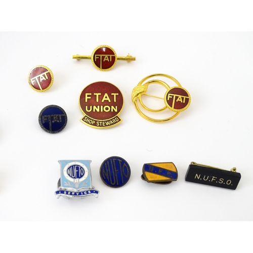 771 - Trade Union Interest: a quantity of assorted badges, pins, etc. to include National Union of Musical... 