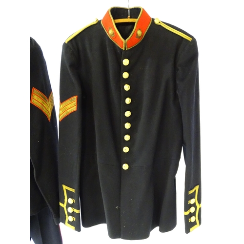 799 - Militaria : a mid 20thC British Army Royal Marines Band Musician Sergeant's No-1A dress blues tunic,... 