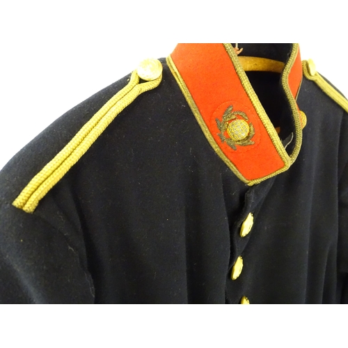 799 - Militaria : a mid 20thC British Army Royal Marines Band Musician Sergeant's No-1A dress blues tunic,... 