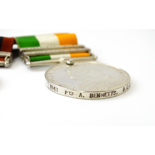 811 - Militaria , Boer War : a campaign medal group awarded to 1843 Private A. Bennett , Duke of Edinburgh... 