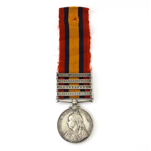 812 - Militaria , Boer War : a Queen's South Africa medal awarded to 1014 Trooper F. J. Jooste , Driscoll'... 