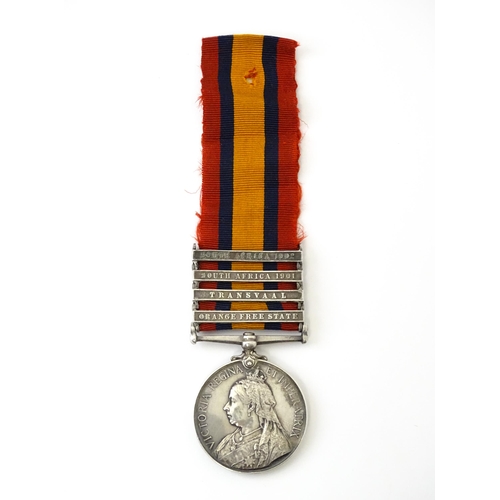 812 - Militaria , Boer War : a Queen's South Africa medal awarded to 1014 Trooper F. J. Jooste , Driscoll'... 