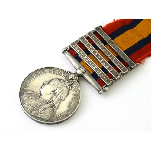 812 - Militaria , Boer War : a Queen's South Africa medal awarded to 1014 Trooper F. J. Jooste , Driscoll'... 