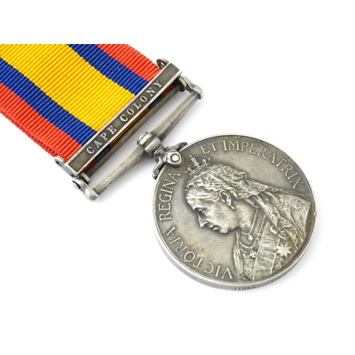 813 - Militaria , Boer War : a Queen's South Africa medal , awarded to 1005 Gunner J. Fick , Cape Garrison... 