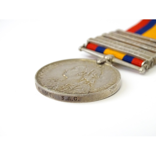 814 - Militaria , Boer War : a Queen's South Africa medal  and miniature medal, awarded to 670 Trooper R. ... 