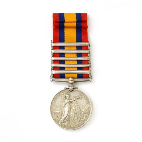 814 - Militaria , Boer War : a Queen's South Africa medal  and miniature medal, awarded to 670 Trooper R. ... 