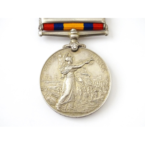 814 - Militaria , Boer War : a Queen's South Africa medal  and miniature medal, awarded to 670 Trooper R. ... 