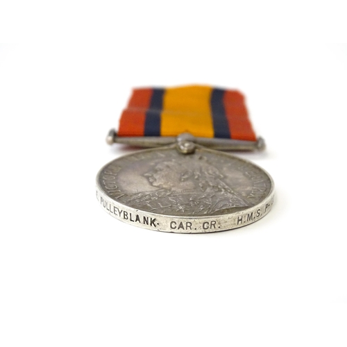 815 - Militaria , Boer War : a Queen's South Africa medal  , awarded to J. E. Pulleyblank , Carpenters Cre... 