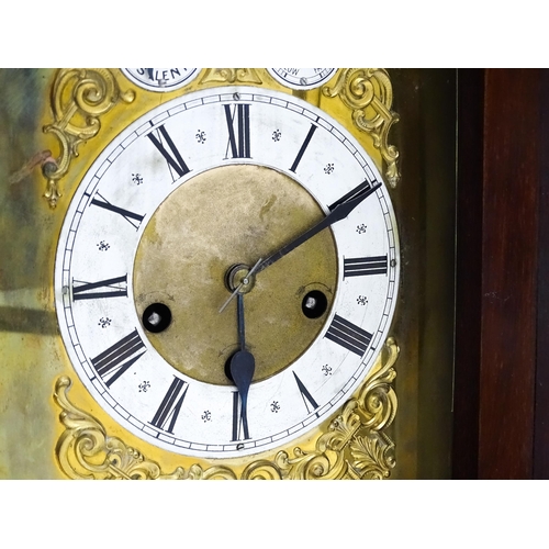 1493 - An early 20thC German 8 day mantel clock by Junghans, the case with inlaid detail. Approx. 16 3/4