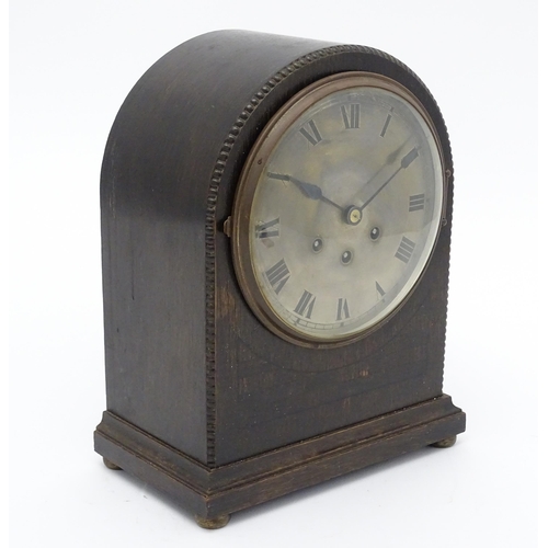 1511 - An oak cased 8 day chiming mantel clock by Gustav Becker. Approx. 14 1/2