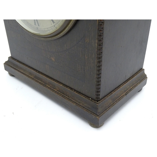 1511 - An oak cased 8 day chiming mantel clock by Gustav Becker. Approx. 14 1/2