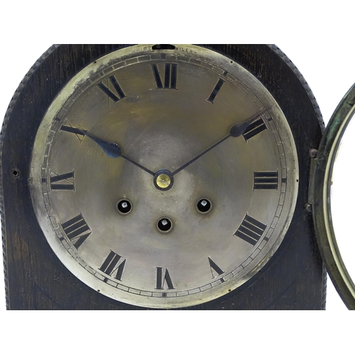 1511 - An oak cased 8 day chiming mantel clock by Gustav Becker. Approx. 14 1/2