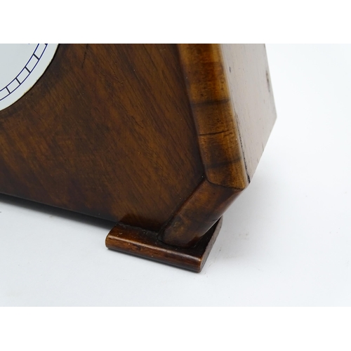 1512 - A German Art Deco walnut cased 8 day mantel clock with Westminster Chimes, by Haller. Approx. 8