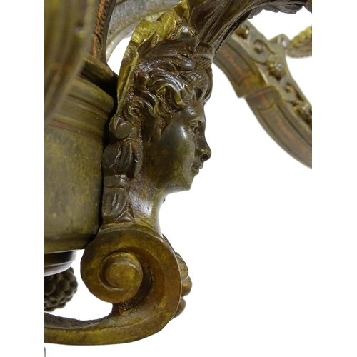 1528 - An eight branch chandelier / electrolier having caryatid and acanthus decoration in the Mazarin styl... 