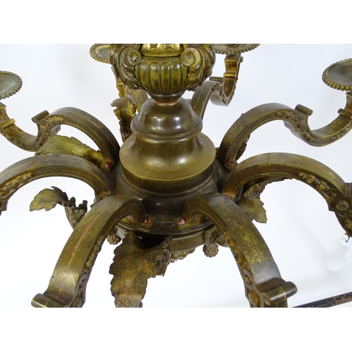 1528 - An eight branch chandelier / electrolier having caryatid and acanthus decoration in the Mazarin styl... 