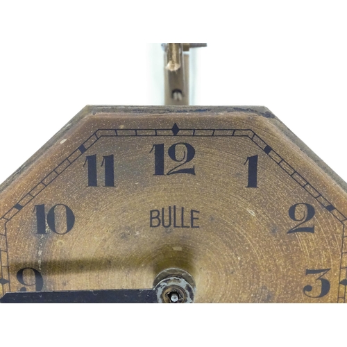 1517 - A Bulle type electric clock on Bakelite style base. Together with a mid century Bulle electric clock... 