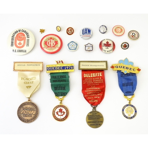 776 - Trade Union Interest: a quantity of assorted badges, pins, etc. to include National Union of Provinc... 