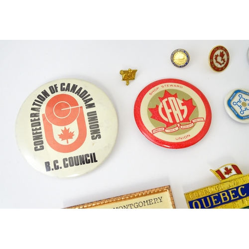 776 - Trade Union Interest: a quantity of assorted badges, pins, etc. to include National Union of Provinc... 